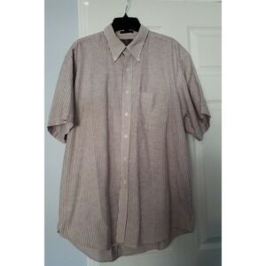 Oleg Cassini Mens Long Sleeve Shirt Size 17 1/2 XL Pinstripes